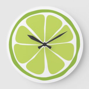 Wall Clock för sommarcitrus Lime Stor Klocka