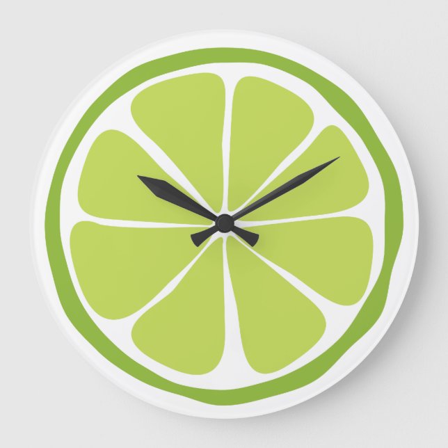 Wall Clock för sommarcitrus Lime Stor Klocka (Framsida)