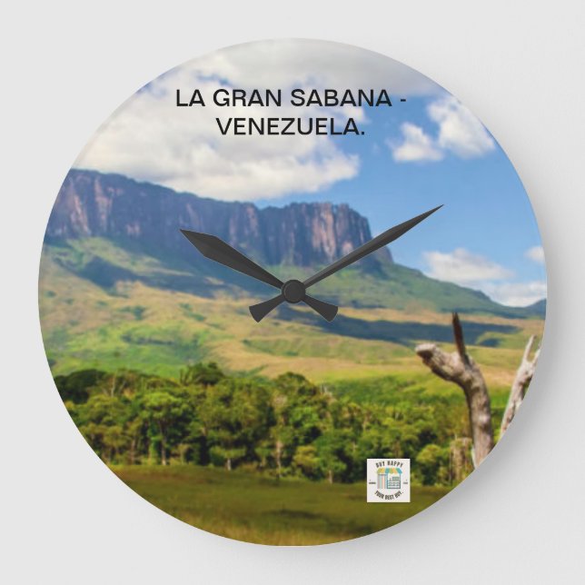 Wall Clock från La Gran Sabana - Venezuela. Stor Klocka (Framsida)