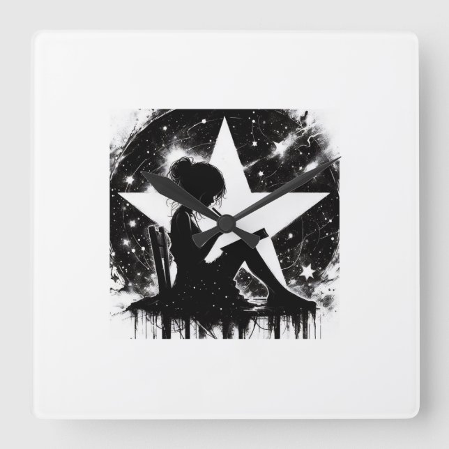 Wall clock fyrkantig klocka (Framsida)