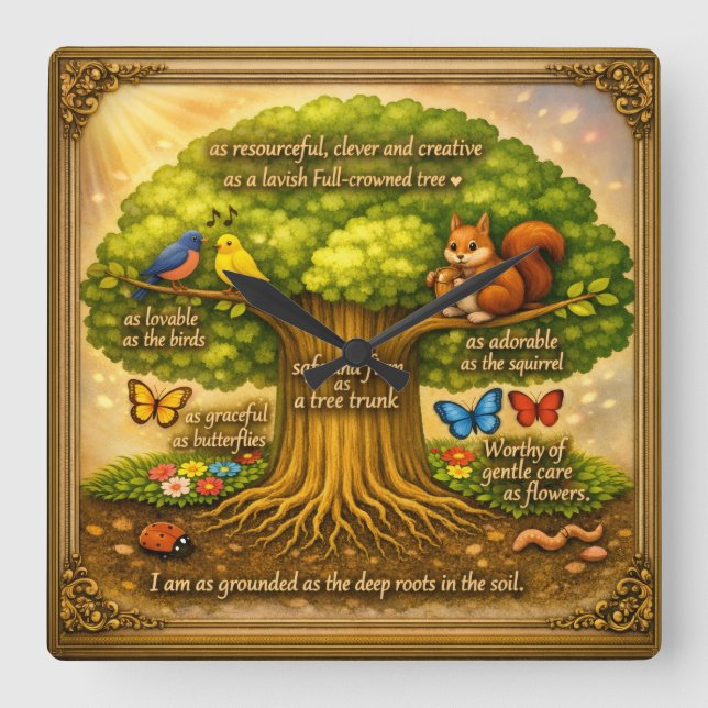 Wall Clock Fyrkantig Klocka (Framsida)