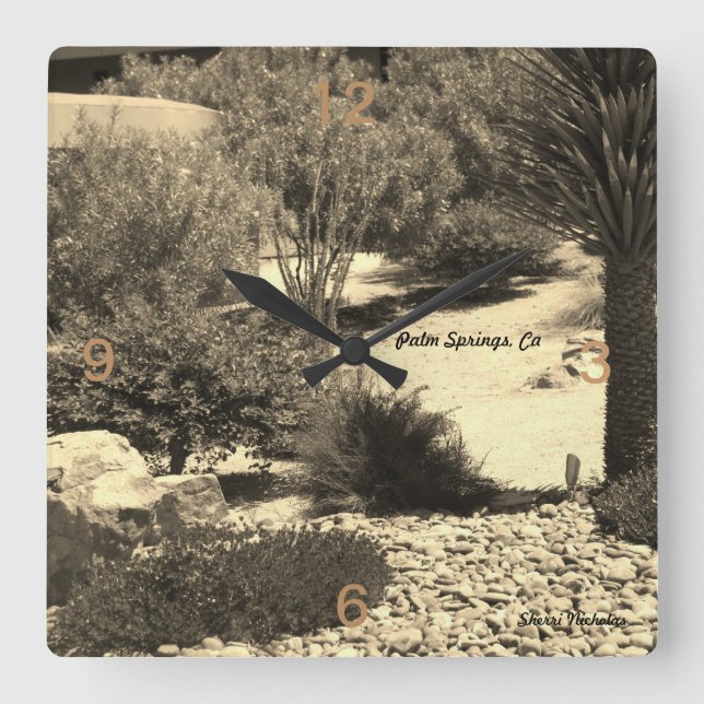 Wall Clock, Handflatan Vår, Ca Fyrkantig Klocka (Framsida)