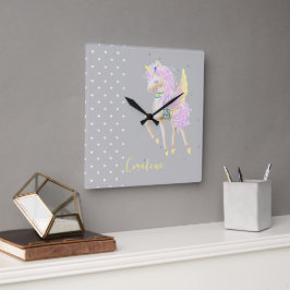Wall Clock har en söt enmajsdesign. Fyrkantig Klocka