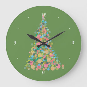 Wall Clock Helgdag träd Stor Klocka
