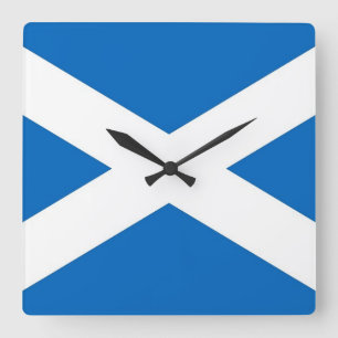 Wall Clock med Flagga av Skottland Fyrkantig Klocka