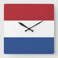 Wall Clock med Flagga Nederländerna