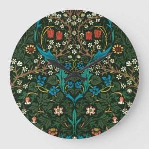 WALL CLOCK MED WILLIAM MORRIS "TULIPS" DESIGN STOR KLOCKA