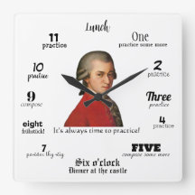 Wall Clock - Mozart - It's always time to practice
