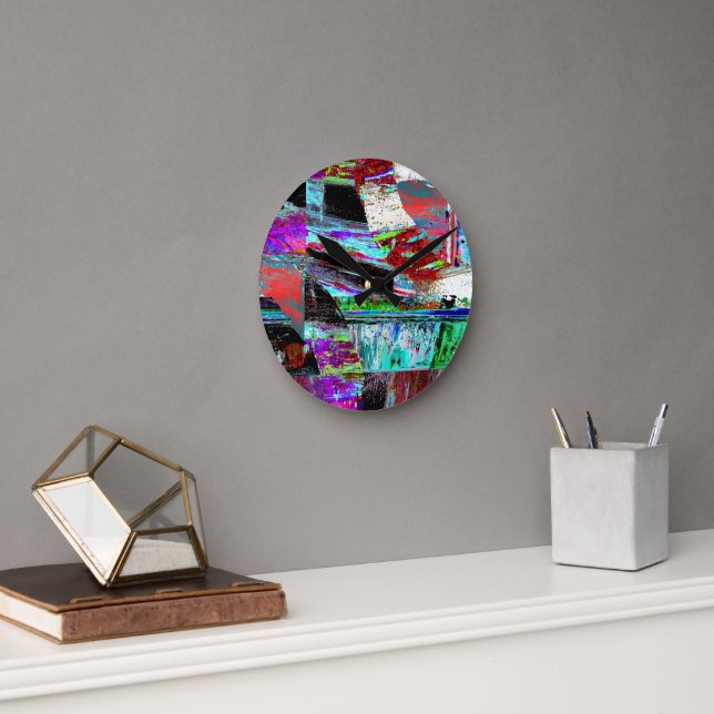 Wall Clock – Neon Pulse Rund Klocka (Kontor)