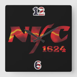 Wall Clock NYC 1624 Fyrkantig Klocka