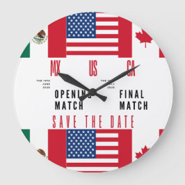 Wall Clock Opening & Final Match 2026 MX-US-CA Stor Klocka