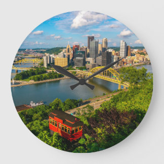 Wall Clock Pittsburgh Photo Duquesne Incline Stor Klocka