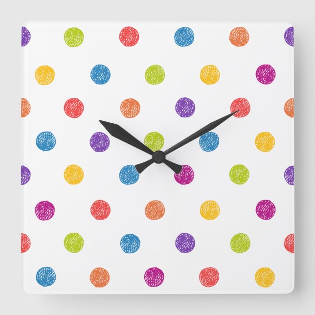 Wall Clock - Polka Dot House Goods Fyrkantig Klocka (Framsida)