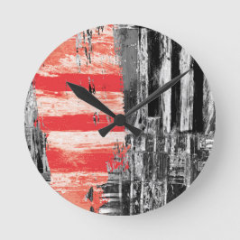 Wall Clock – Red Pulse Abstract Design Rund Klocka