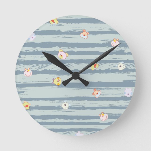 Wall Clock – Whimsy Faces Rund Klocka (Framsida)
