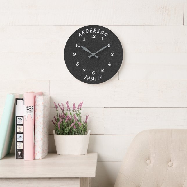 Wall Clock with Family Name Stor Klocka (Läsesal)