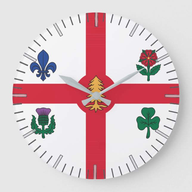 Wall Clock with Flag of Montreal, Canada Stor Klocka (Framsida)