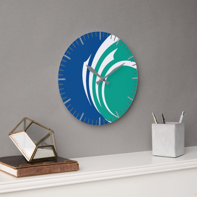 Wall Clock with flag of Ottawa, Canada Stor Klocka (Kontor)