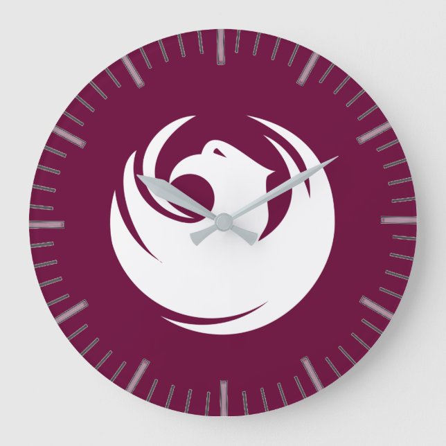 Wall Clock with Flag of Phoenix City, Arizona Stor Klocka (Framsida)