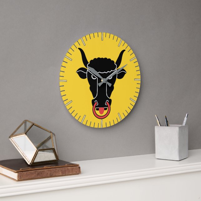 Wall Clock with flag of Uri, Switzerland Stor Klocka (Kontor)