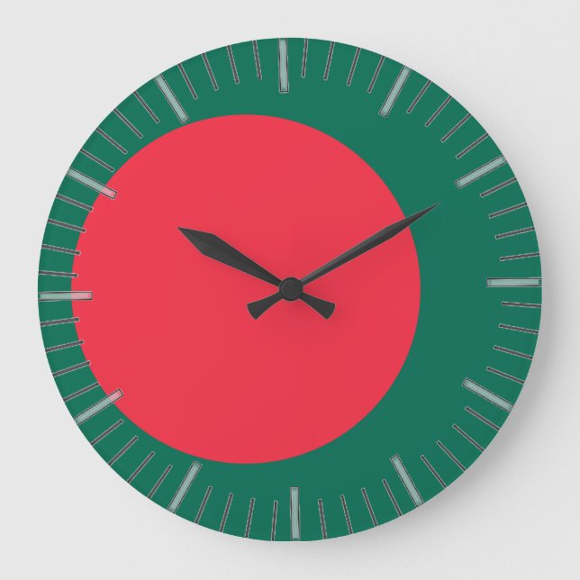 Wall Clock with Flagga of Bangladesh Stor Klocka (Framsida)