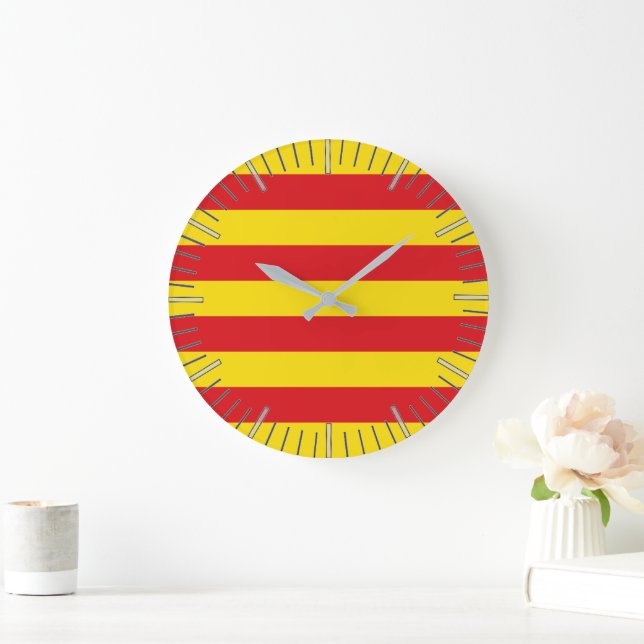 Wall Clock with Flagga of Catalonia Stor Klocka (Hem)