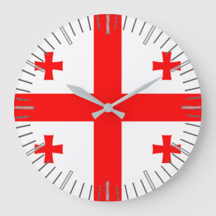 Wall Clock with Flagga of Georgia Stor Klocka