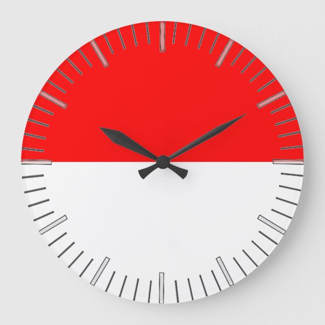 Wall Clock with Flagga of Indonesia Stor Klocka (Framsida)