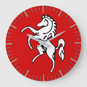 Wall Clock with Flagga of Kent, England Stor Klocka