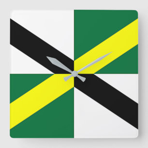 Wall Clock with Flagga of Monterey, USA Fyrkantig Klocka