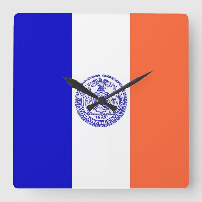 Wall Clock with Flagga of New York, USA Fyrkantig Klocka (Framsida)