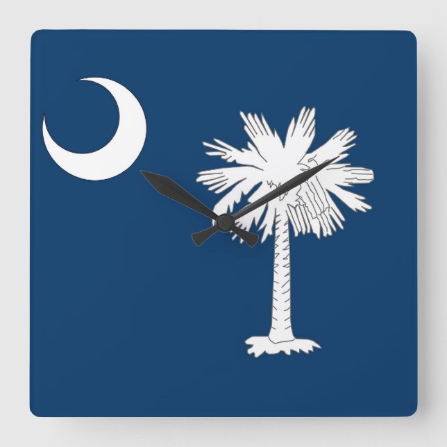 Wall Clock with Flagga of South Carolina, USA Fyrkantig Klocka (Framsida)