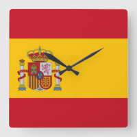 Wall Clock with Flagga of Spain
