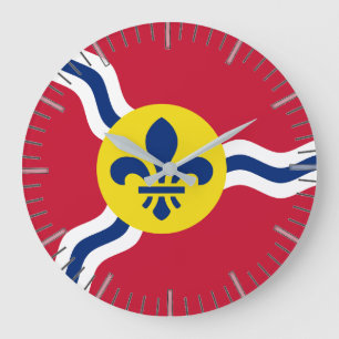 Wall Clock with Flagga of St. Louis, Missouri Stor Klocka