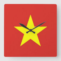 Wall Clock with Flagga of Vietnam