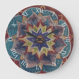 Wall Clock yoga Mandala Stor Klocka