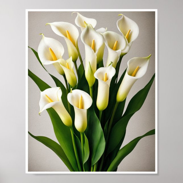 Wall Decor Fresh Calla Lily Flower bouquet Poster (Framsidan)