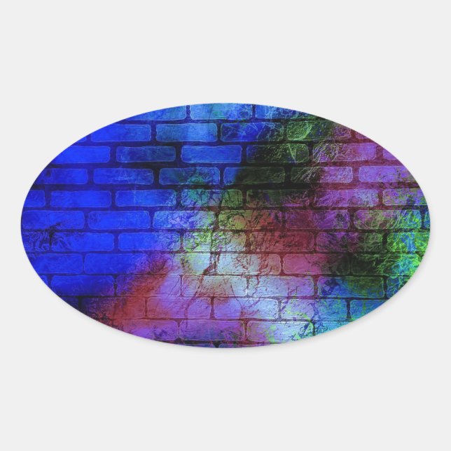 Wall Graffiti Ovalt Klistermärke (Framsida)