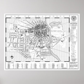 Wall Karta of Blackross Town Poster