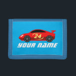 Wall med eget namn och barn med leksak racekardesi<br><div class="desc">Anpassad namnplånbok för barn med leksak racerdesign. Anpassningsbar med namn,  slogan eller monogram brev. Finns i olika färger som rött svart blått etc. Coolans personlig presentidéer för barn. Roligt Födelsedag eller julklapp för pojke,  son,  sonson,  vän,  brorson osv. tävla automatiskt tema med söt teckning i tävling.</div>