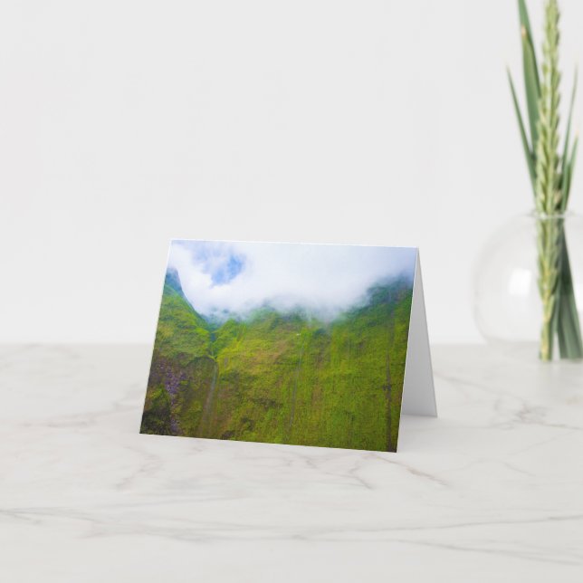 Wall of Tårar, Mount Waialeale, Kauai, Hawaii Anteckningskort (Framsida)