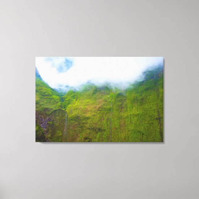 Wall of Tårar, Mount Waialeale, Kauai, Hawaii Canvastryck (Framsida)