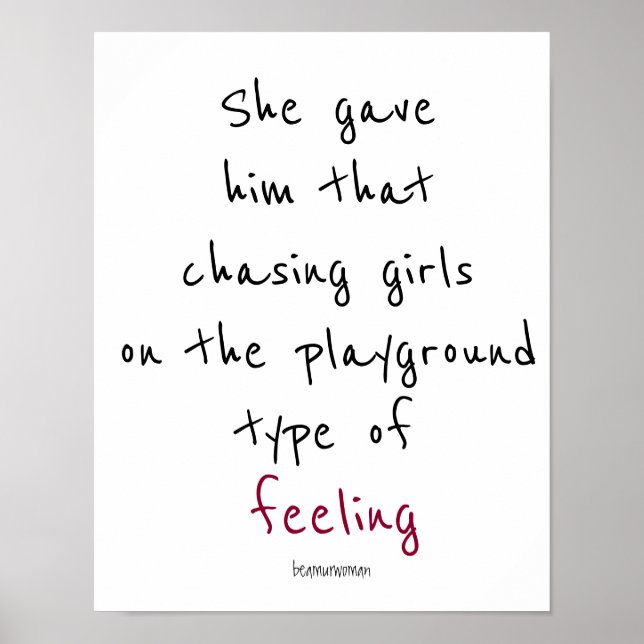 Wall Poster att hon gav honom som kände Kärlek (Framsidan)