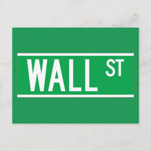 Wall St., New York Street Sign Vykort