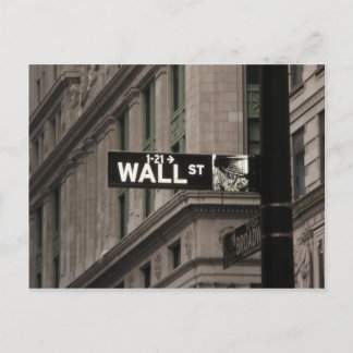 Wall St New York Vykort