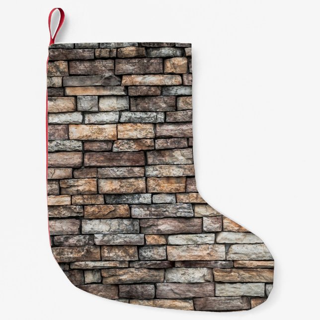 Wall stone wall brick wall liten julstrumpa (Framsidan)