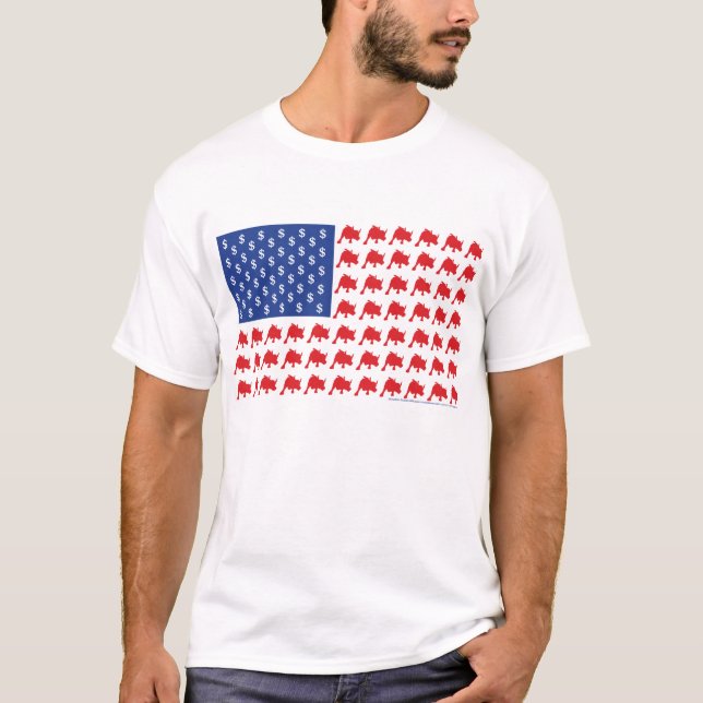 Wall street American Flagga T-shirt (Framsida)