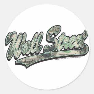 Wall street Baseball-skript, hög ekonomi Runt Klistermärke