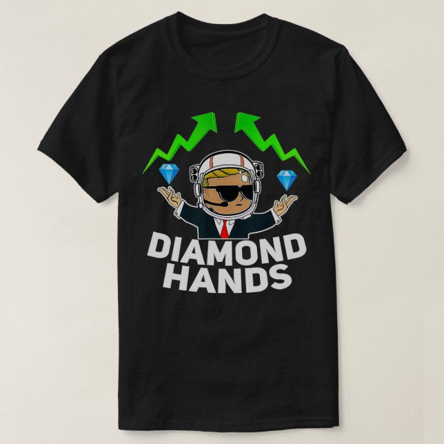 Wall street Bets Guy Diamond Händer T Shirt (Design framsida)