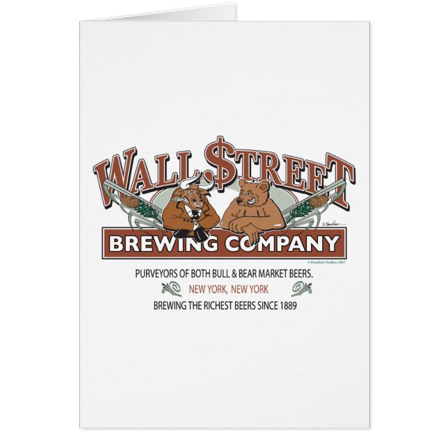 WALL-STREET-BREWING-Company Hälsningskort (Framsidan)